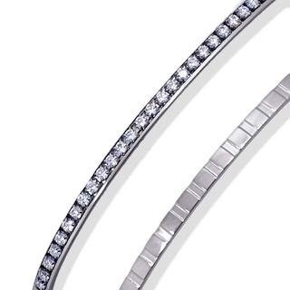 Women's Cuff Bracelet Jupiter BPU914PL Anartxy 316L Steel And White Zircons